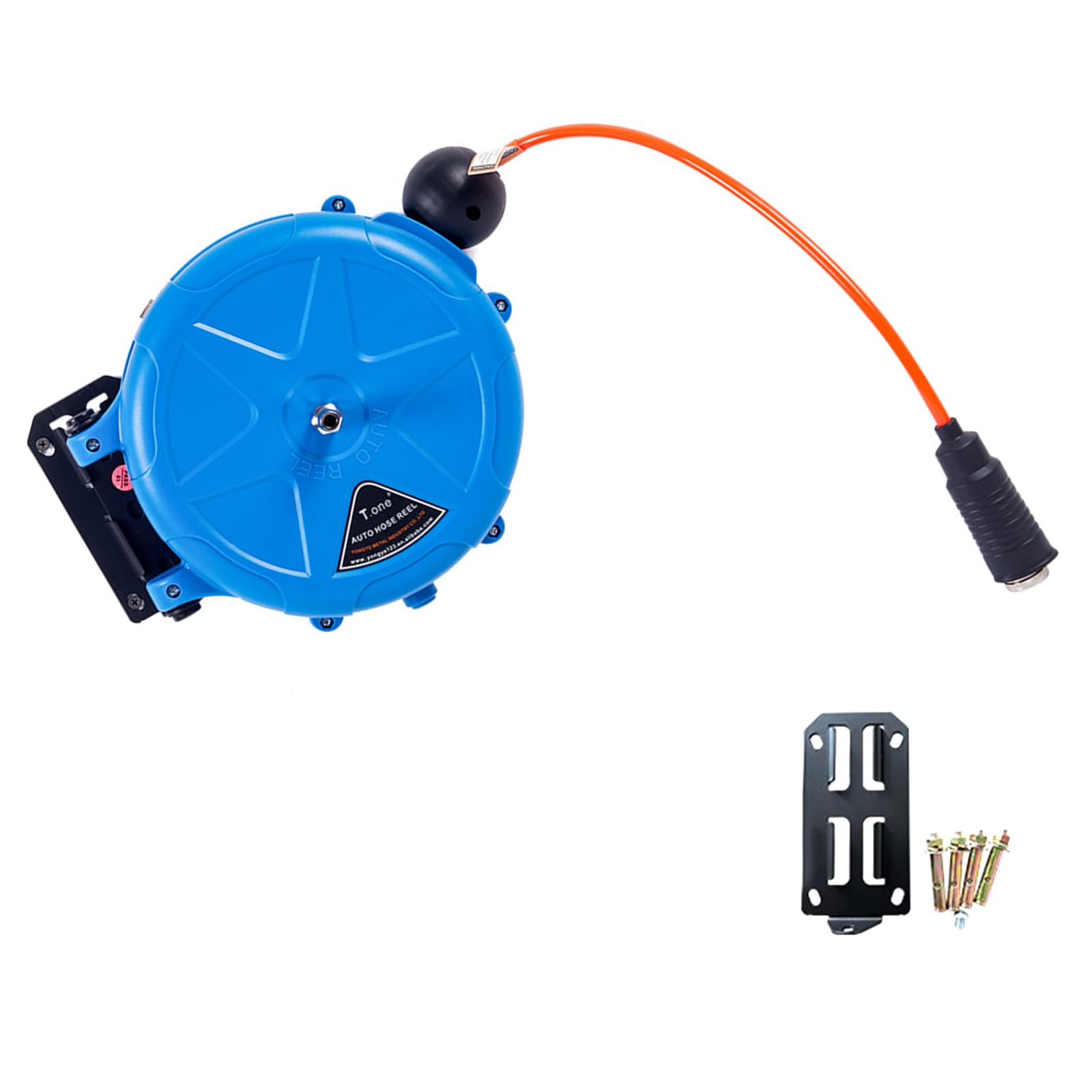 Msioytog Blue Practical Wall Mount Hoses Reel With 180° Swivels Portable Hoses Reel For Efficient Outdoor And Indoor Cleaning Tasks Wall Mount