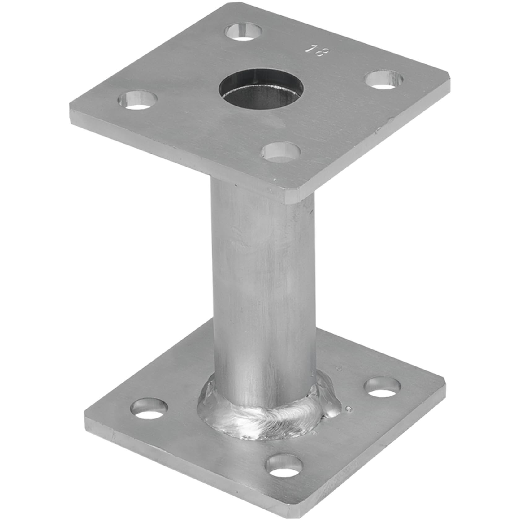 Ss8 Bolt Down 100Mm (Pack Of: 10) Pergola Elevated Post Base Support Heavy Duty Galvanised 4Mm Fence Foot Bracket - Fencing, Decking