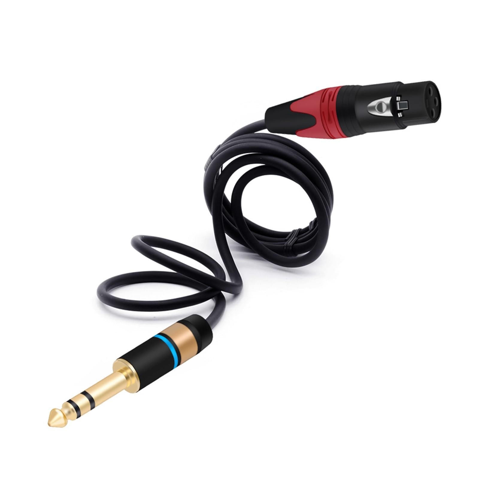Jack 6,35 mm/6,5 mm 1/4 stereo 3-pinowy męski na XLR żeński kabel męski zbalansowany kabel audio do mikrofonu AMP 1 szt. (kolor: czerwony czerwony, rozmiar: 8 m)