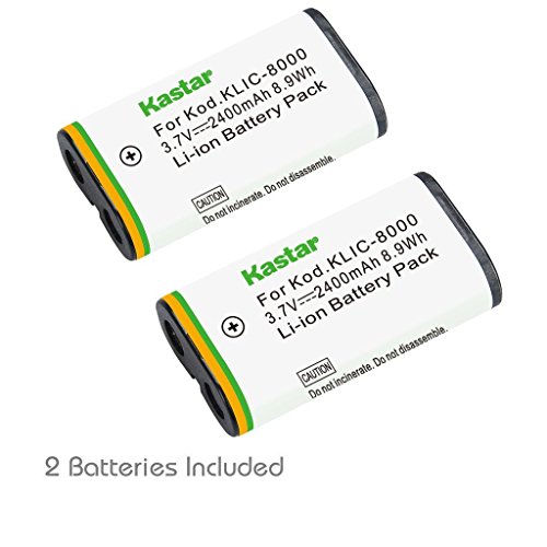Kastar Battery (2-Pack) for Kodak KLIC-8000, K8000 Work with Kodak Z1012 is, Z1015
