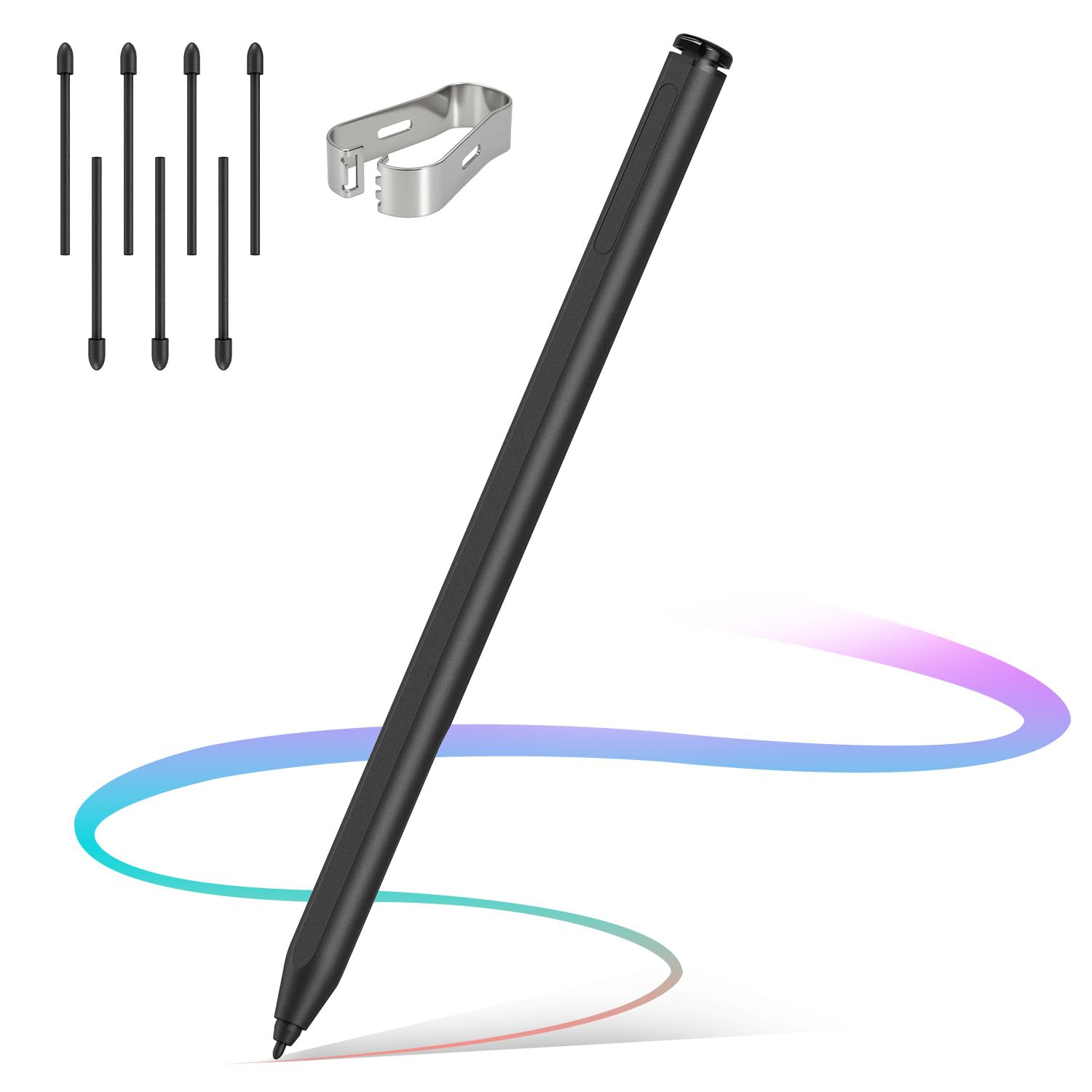 Penna digitale EMR ultra reattiva per 2 e Kindle Scribe, 4096 livelli di pressione, supporto inclinabile, rifiuto palmo, punte in feltro durevoli, attacco magnetico, gomma di precisione da 0,01 mm