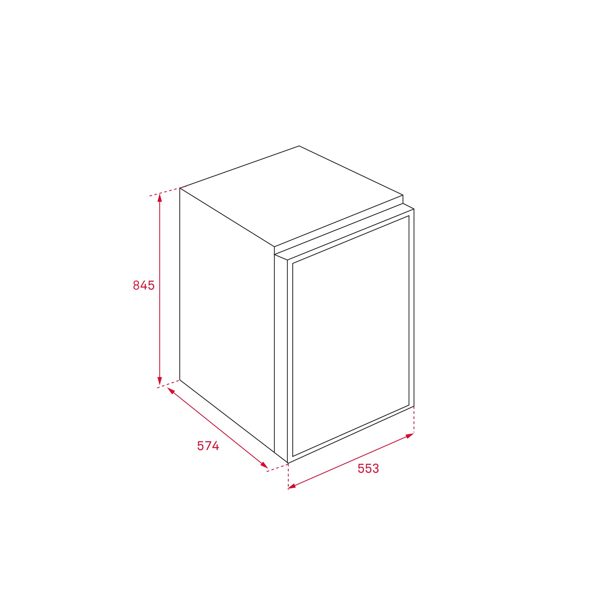 Teka Frigorífico Bajo Encimera 85 cm, 1 Puerta, Motor Inverter, Cajón FreshBox, Iluminación LED, Puerta Reversible, Modelo RSL 10130