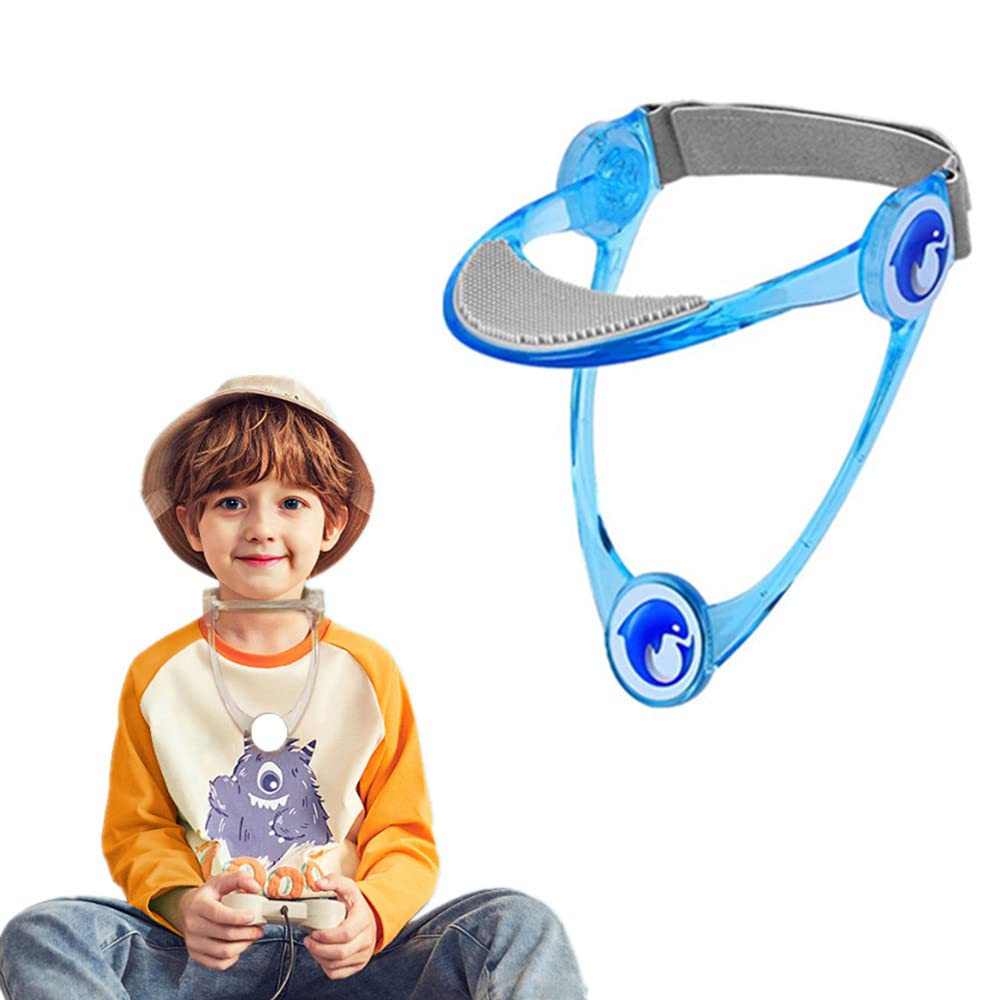 YGMXZL Neck Brace,Adjustable Cervical Collar Support and Back Posture Corrector Traction,Cervical Neck Traction Device,Lightweight Portable (Child Blue)