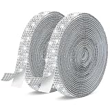 Phinus 2 Rolls Rhinestone Ribbon, 0.4 in 5 Rows Self Adhesive Rhinestone Strips, 6-Yards Crystal Rhinestone Diamond Bling Tape for Cups, Clothes, Belts, Bouquet, Crafting DIY Art Decoration (Silver)