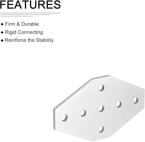 Miniatura 3 de DTGN Placas de unión octágono de 3.94 x 2.36 pulgadas (largo x ancho), paquete de 2 unidades, buenas para marco de impresora 3D, soportes de esquina