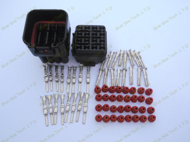 Wiring Connecting Terminals - Sample,2 Sets 16 Pin/Way 2.2mm car Connector,Car Waterproof Electrical Plug,Automotive Sensor Main Connector for car Truck ect.