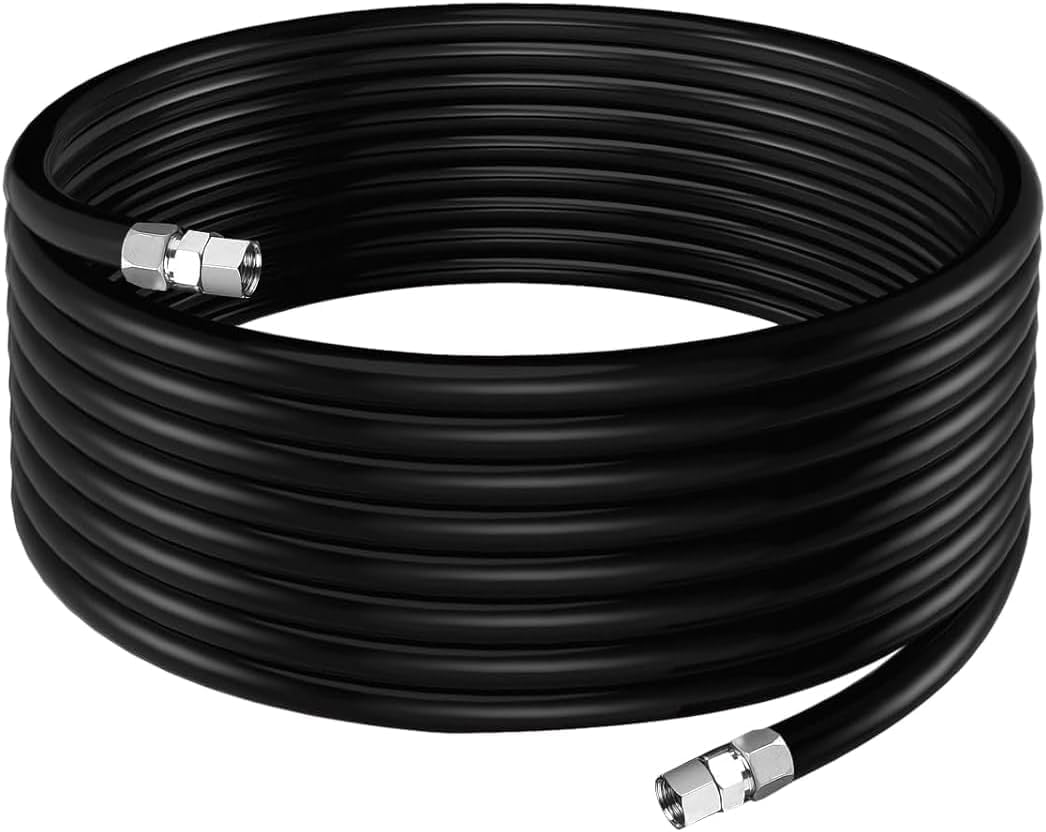 50 Foot Fluid Hose Assembly Set with Fittings for Spray Guns, Paint Pressure Pot Tanks, Professional Heavy Duty, 3/8" NPS, 3/8" Hose ID