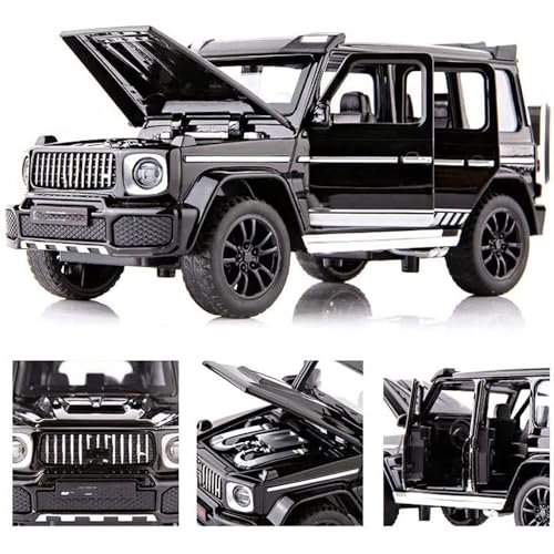 Image of 1:32 Scale G Wagon Toy Car Diecast Metal Car for Kids with Light Sound Pullback Openable Doors