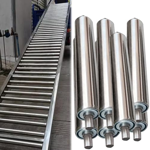 Set Of 7 Stainless Steel Conveyor Gravity Roller - Dia 2.4'' 2'' 1.5'' 1.3'' 1'', Commercial Unpowered Slide Rollers for Mower DIY Projects, Industrial Steel Tube Replacement(Dia 25MM/1'',L 550MM(21.6