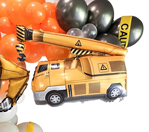 Easy Balloon Arch Kit Garland With Pump – 15’ Construction Party Theme Backdrop For Boys; 115 Latex, Mylar And Custom Foil Balloons #TOP3