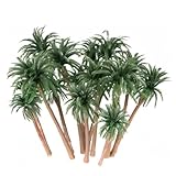 Ymeibe 15-Pack Miniature Palm Trees | 4-6.3” Tropical Coconut Model Trees with Flexible Stems | Diorama Decor, Train Layout Scenery, Cake Toppers & Architectural Sandbox Supplies