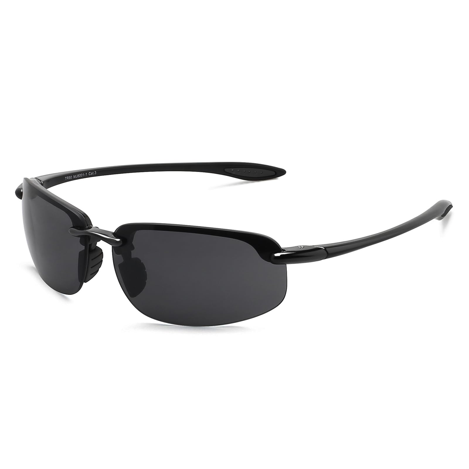 WISTON Occhiali da sole sportivi polarizzati per uomo donna Tr90 Montatura senza montatura per corsa pesca baseball guida W8001