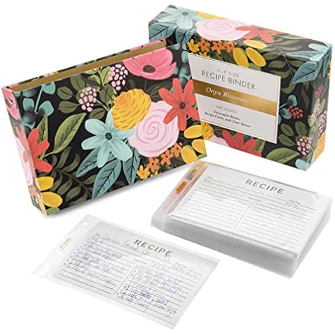 Jot & Mark Recipe Organizer Mini Binder Set (Onyx Blossoms) Cover