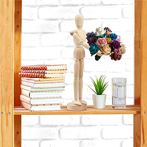 Gliederpuppe Modellpuppe, 2 Stücke Holz Menschlichen Mannequins Verstellbare Gliederpuppen aus Holz für Skizzieren, Comic-Erstellung, Möbeldekoration, Kunstdekoration Verwendet(16cm/22cm)