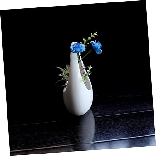 Miniatura 7 de GANAZONO 1 cesta colgante maceta de cerámica para oficina en casa, lavabo decorativo de porcelana para plantas carnosas, espacio de plantación más