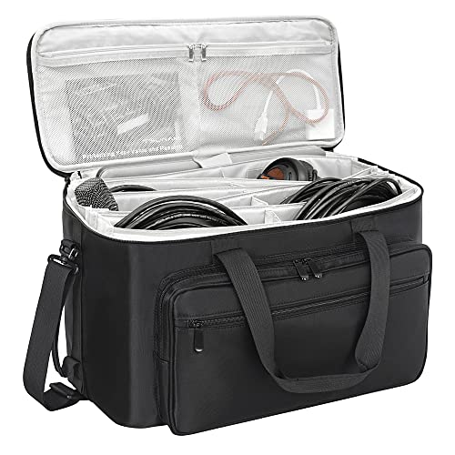 BUBM Large Travel Gig Band Cable File Bag,with double separate bags, Cord Organizer Case for DJ Gear,Sound Instrument and Musician Accessories