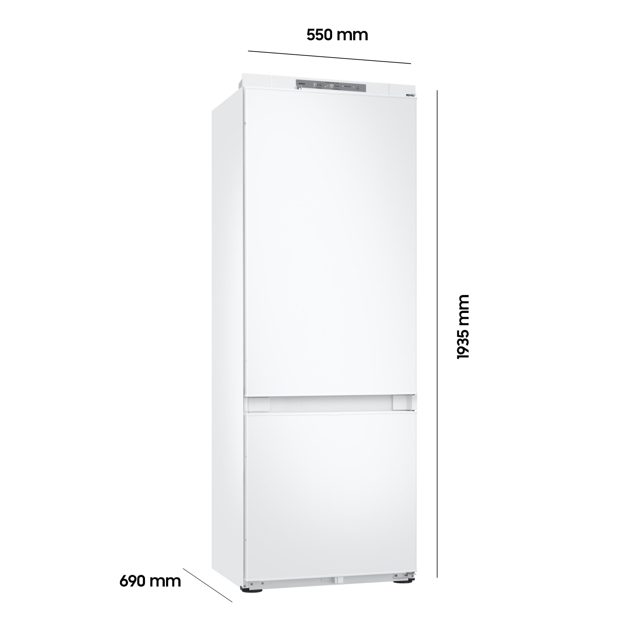 Samsung BRB38G705DWWEF Einbau-Kühl-Gefrierkombination, Kühlschrank mit Gefrierfach, 194 cm, 389 l, No Frost+, AI Energy Mode, Optimal Fresh+, Weiß