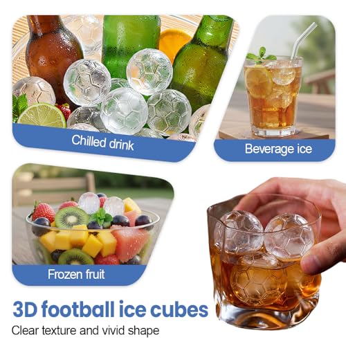 Molde de hielo balón de fútbol 2 piezas silicona con tapa miniatura 2