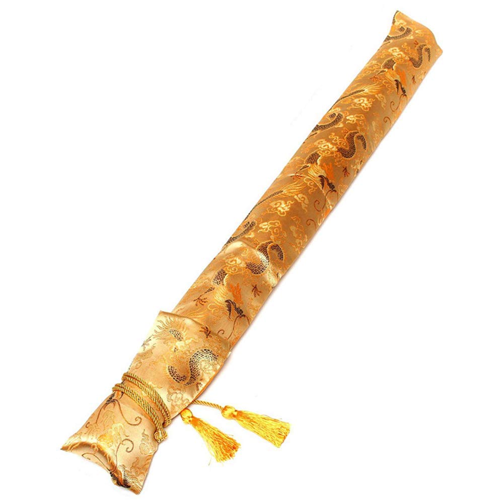 Sofialxc V Silk Sword Bag Samurai Katana Wakizashi Tanto Sword Cover Carry Bag With Golden Tassel,
