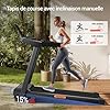 UMAY Tapis de Course Pliable 14KM/H,Tapis Roulant Electrique Pliable 3.0HP/2200W avec Moniteur de Fréquence Cardiaque,APP et Haut-Parleur,Tapis de Marche Silencieux avec 12 Programmes, Design Stable