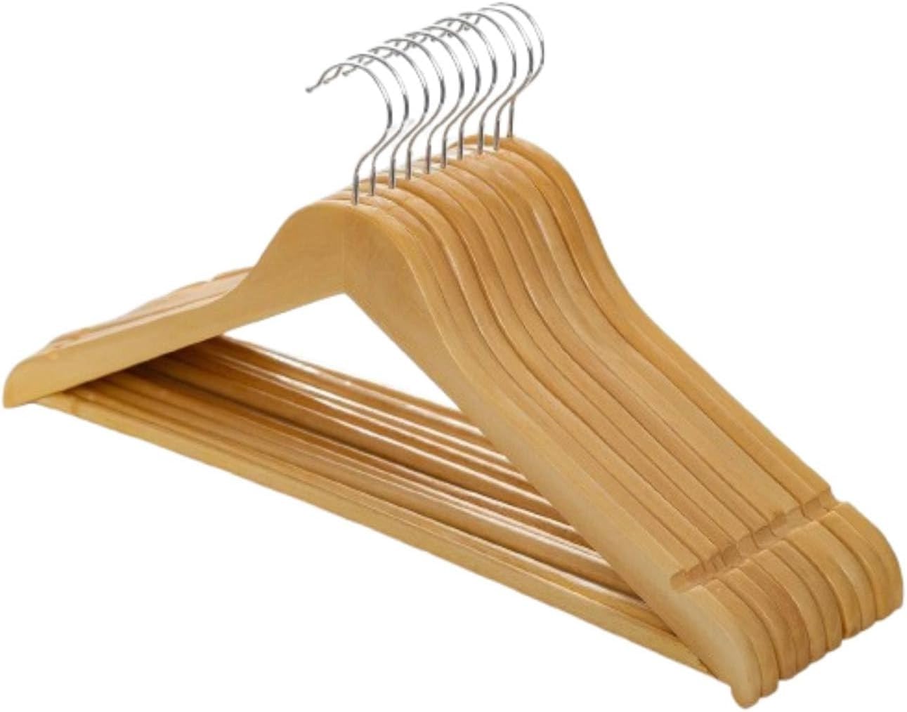 10 Pack Wooden Clothes Hanging Rack 360 Degree Rotation Coat hanger