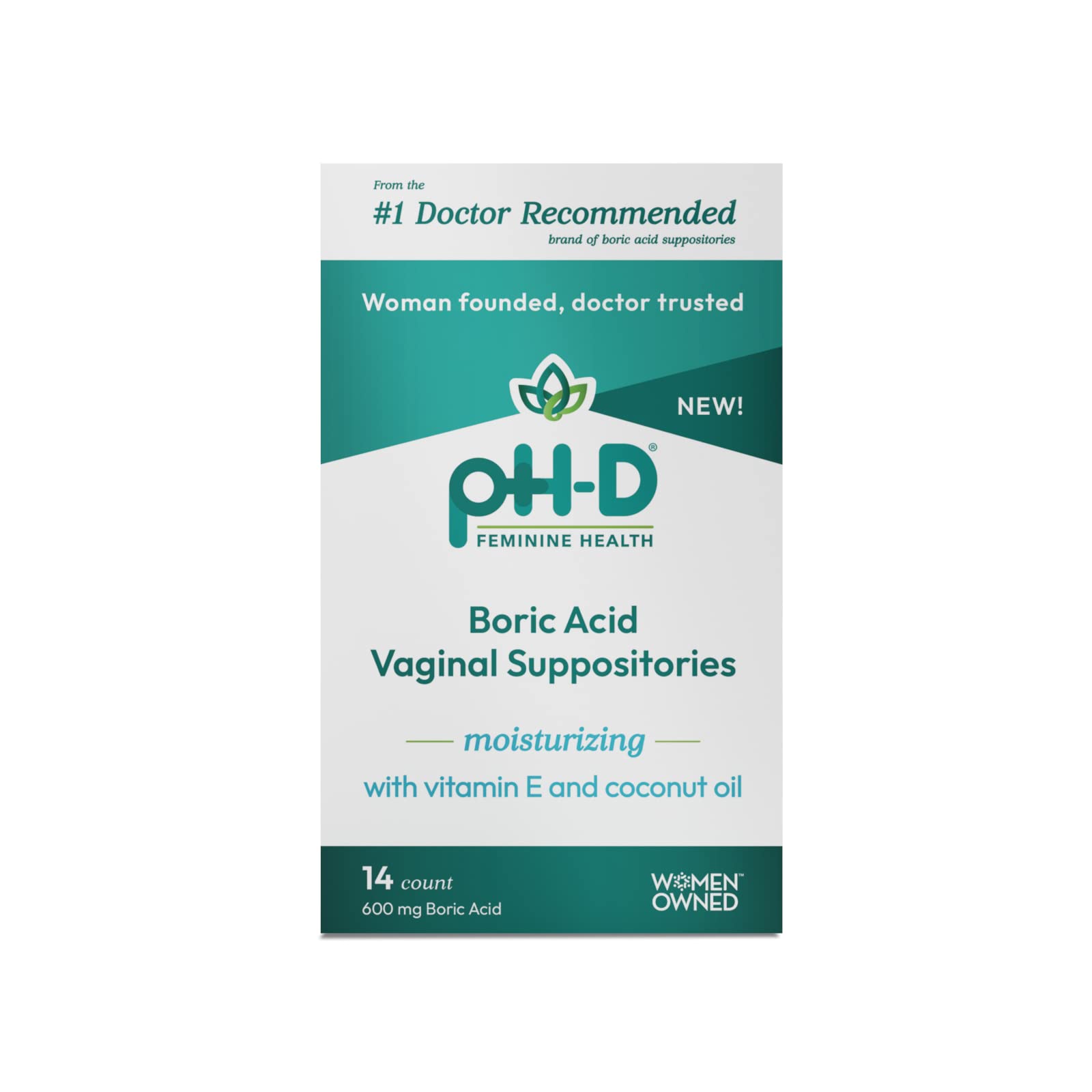 Amazon.com: pH-D Feminine Health - Boric Acid Moisturizing Suppository -  Woman Owned - for Vaginal Odor - Paraben-Free, Vegan and Cruelty-Free - 14  Count : Health & Household
