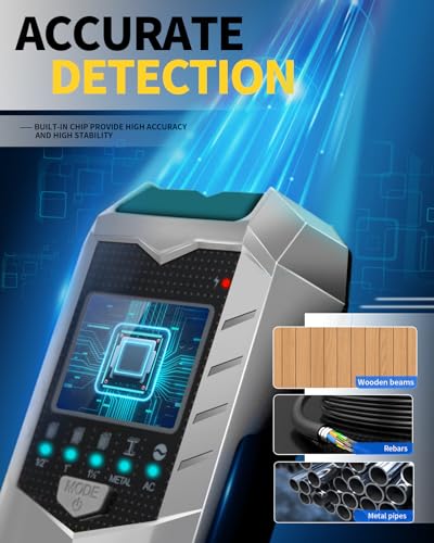 Stud Finder Wall Scanner, 5 IN 1 Upgraded Accuracy LCD Display Wall Wood Metal Stud Finder Detector, Stud Sensor Beam Finder for Center and Edge of Wood AC Wire Metal Studs Joist Pipe - Thumbnail 2