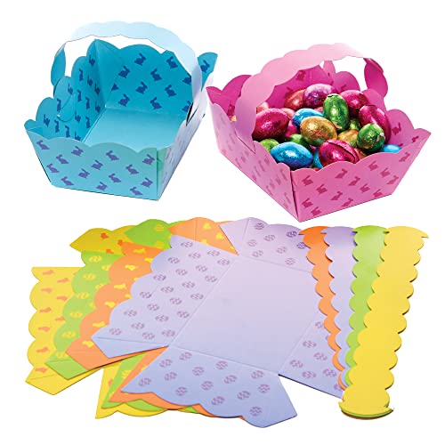 Baker Ross FX545 Easter Baskets Value Pack, Pack of 30, Make Your Own Easter Egg Hunt Baskets for Kids