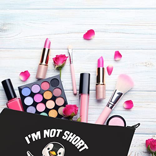 BDPWSS Funny Penguin Gift Penguin Lover Gift I'm Not Short I'm Penguin Sized Penguin Inspired Makeup Bag For Penguin Fans Animal Lover Zookeeper Gift (Penguin size bl)4