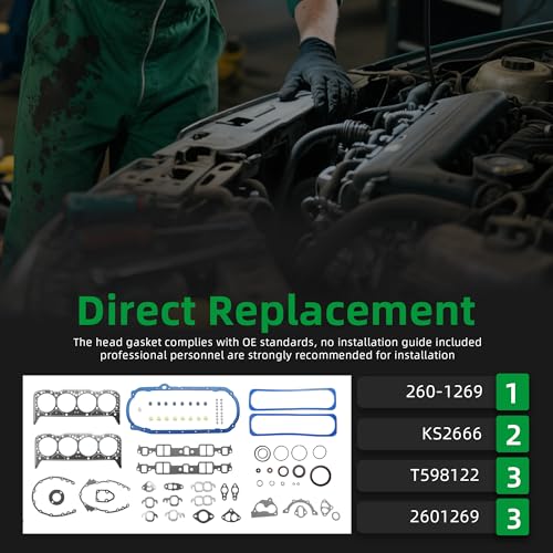 Image of Head Gasket Set for Isuzu NPR, for Hummer, for Buick Roadmaster Commercial Chassis, for Cadillac Fleetwood Brougham, for Chevrolet C3, 5.7L 1990-1995, SBC 260-1269(76pcs)