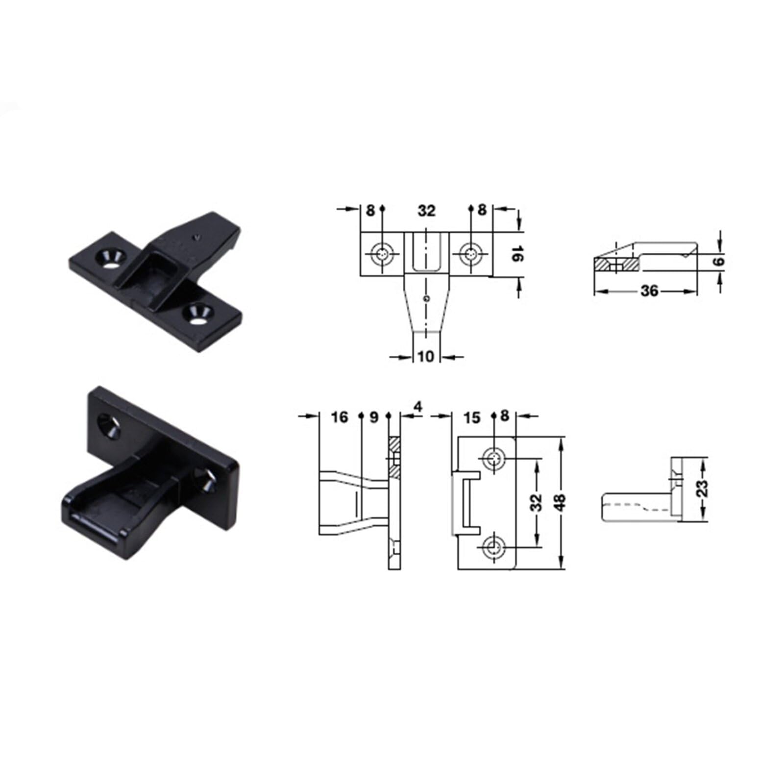 Push in Plinth Fasteners Fittings Press Fit Panel Clips x4,Panel Clips Push in, Black - Image 3