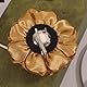 Mecool Haarschnitt große Rose Brosche Brosche Blume Kopfblume Haarklammer Mädchen Hochzeit Party Accessoires-Golden