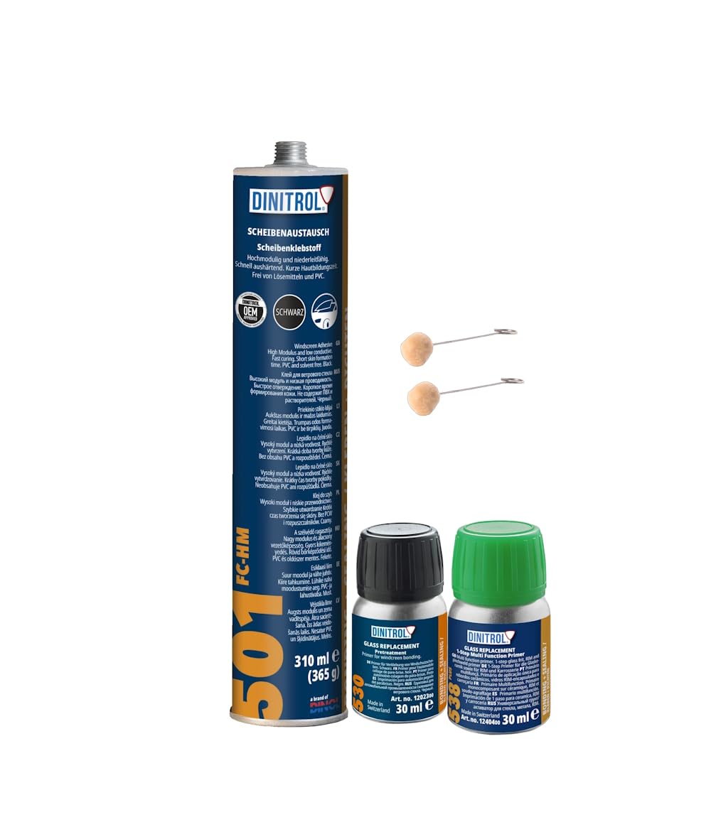 WOL DINITROL 501 FAST CURE WINDSCREEN FITTING KIT BONDING ADHESIVE GLUE SEALANT OEM DIN42