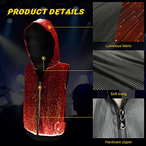 Men's LED Light up Pullover Black Hoodies Full Zip Hooded Tank Top For Raves Party Gift3