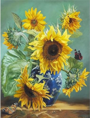 Peinture Diamant Anti Stress Tournesol Grand Format 50x80cm
