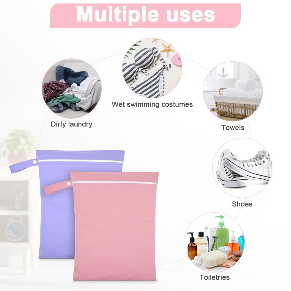 Sac Linge Sale, Sacs Étanches pour Linge Sale, Sac à Couches Lavable avec Poignée et Fermeture Éclair, pour Maillots de Bain Mouillés, Salle de Sport, Plage