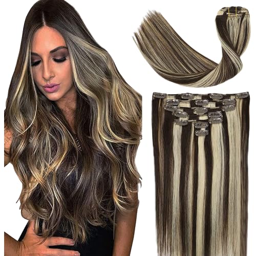 Image of Women Hair Extension Long Mix Bleach Blonde Silky Straight 18 To 20 Inches Hairpiece With 5 BB Clip /Hair Extension for Women Party /Halloween /Christmas