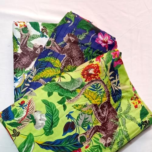 Tissu sérigraphié voile de coton doux INDACORIFY 10 yards - 4