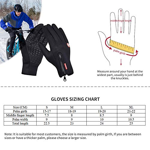 Luvas de ciclismo, Andoer Luvas de dedo completo para tela sensível ao toque para homens, mulheres,