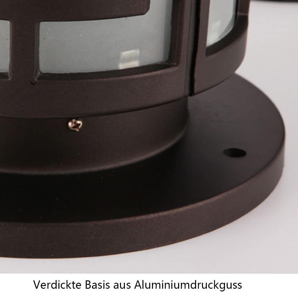 Modern Outdoor Floor Lamp Cylindrical Waterproof Outdoor Floor Lamp with Base Door Post LED Illuminated Vintage Lantern Lantern