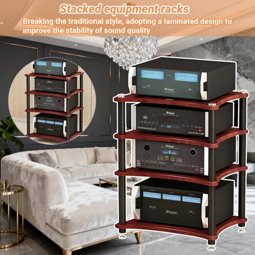 Support AV robuste grand format 60 x 48 x 10 cm avec rangement CD marron - 7
