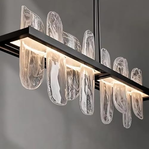 Ceiling Chandelier, �|�X�g���_���N���E�h�A�[���f�R�f�U�C�� LED �V�����f���A�Ɩ��A����n���M���O�����v�T�X�y���V�����Ɩ����_�C�j���O���[���p(L130XD13.5 X H28CM,Warm)