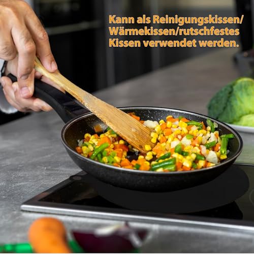 Cfcyhla 4 er Set Induktionsschutzmatte, Herdabdeckung Induktionsfeld, induktionskochfeld abdeckung, Herdabdeckplatte Pfannenuntersetzer,für Induktionskochfeld (20cm+22cm)