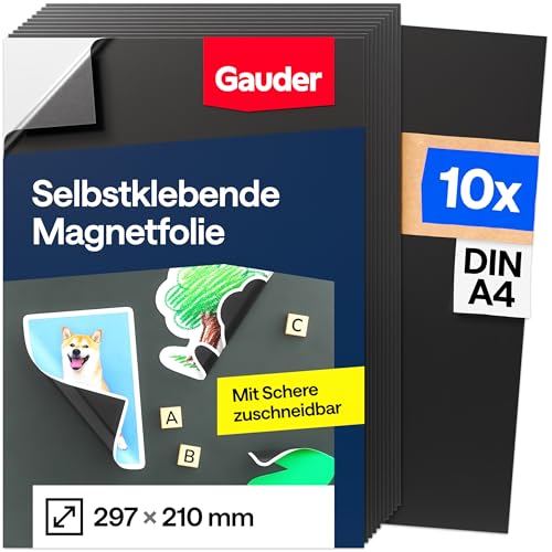 GAUDER Magnetfolie selbstklebend stark - Magnetische Folie...