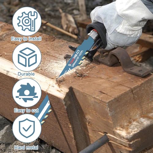 2 Pcs Reciprocating Saw Blades, Concrete Reciprocating Saw Blade,10in Universal Carbide Reciprocating Saw Blade, Universal Cutting Recip Sabre Saw Blade for Cement Composite Wood Panels Bricks - Image 2
