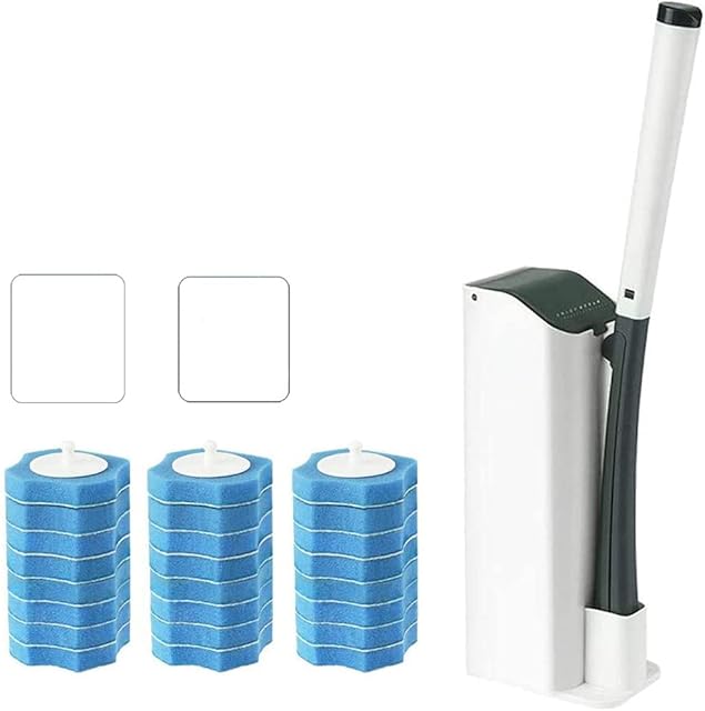 Mu Mianhua Toilet Wand Kit Holder Cleaning System With Disposable Refill Heads 24 Pieces