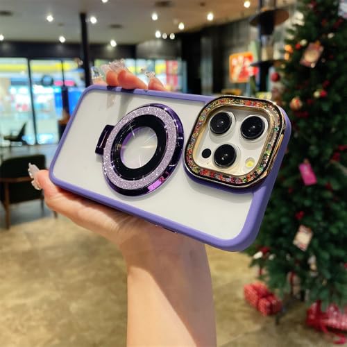 Coque antichoc pour iPhone 15 Pro Max anti-chute à support magnétique violet