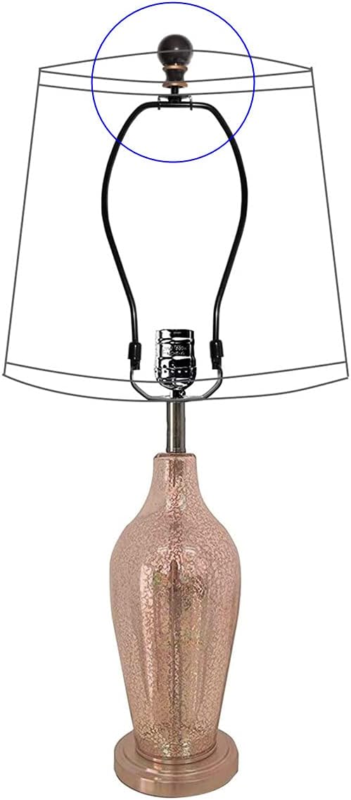 Oil Rubbed Bronze 2PCS Ball Finials for Table & Floor Lamps - 1.5 In High, 1/4-28 In Base - Lamp Topper Knob