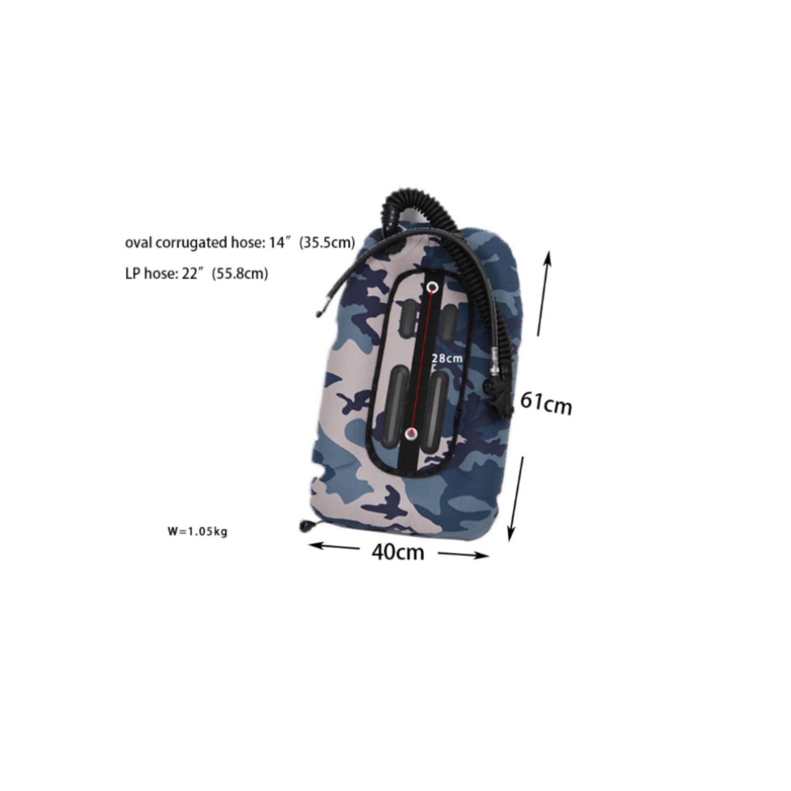 Baoblaze Gilet di Galleggiamento per Immersioni Donut Compensatore di Spinta Giubbotto Subacqueo Zaino Posteriore Nylon Durevole Vescica Tpu Sigillata di