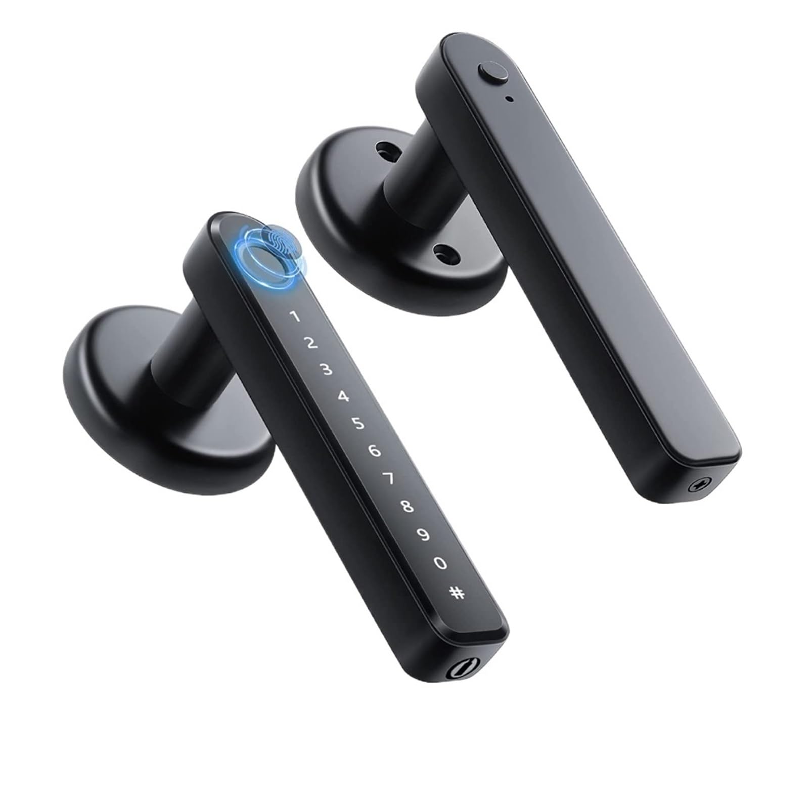 CVFRDD Smart Door Knob, Digital Electronic Lock Smart Door Home Biometric Finrprint For Tuya Password Keyless APP Unlock Security Keyless Entry Door Handle(Nero)